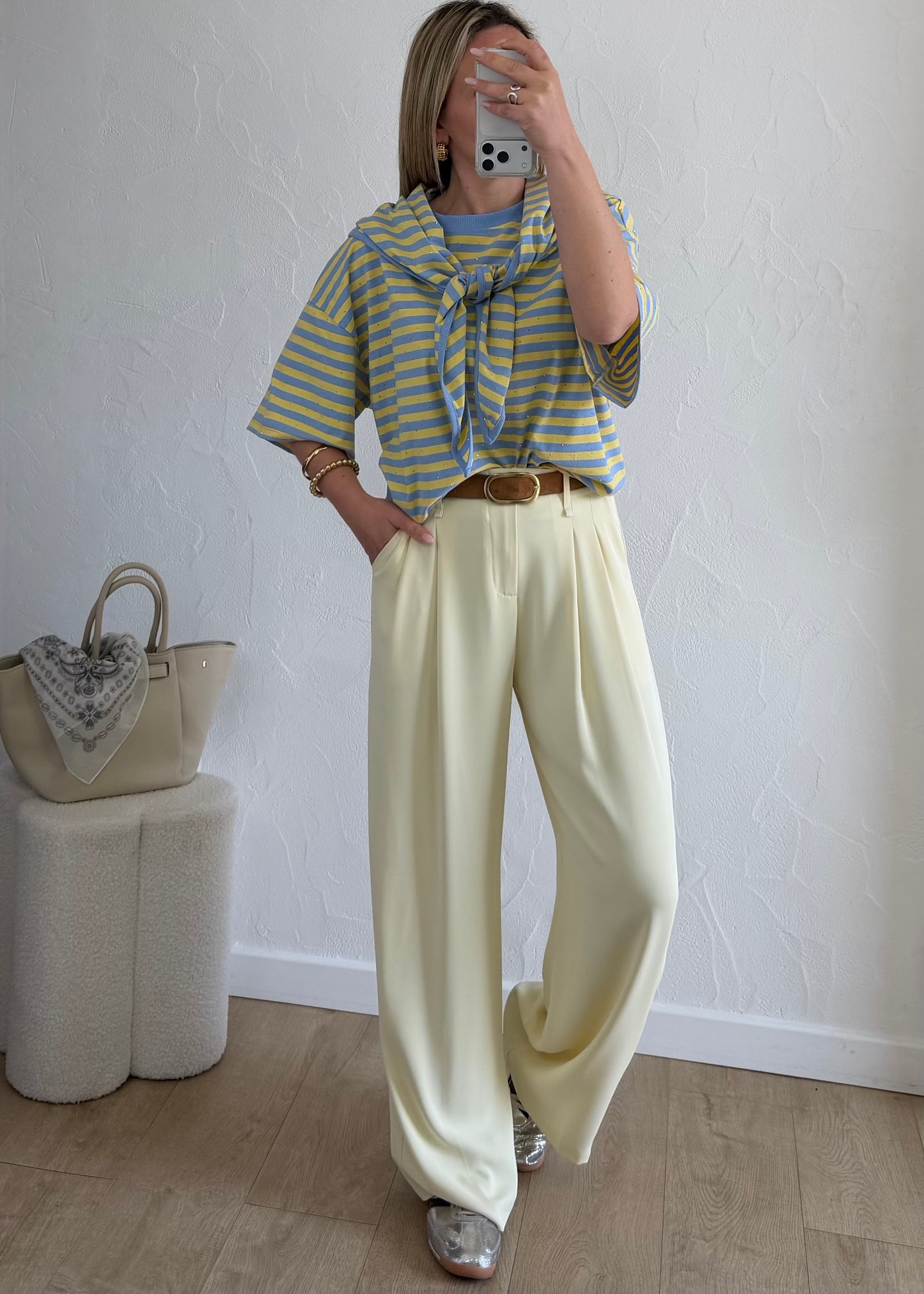 Tee-shirt ADRIANNA Jaune & Bleu