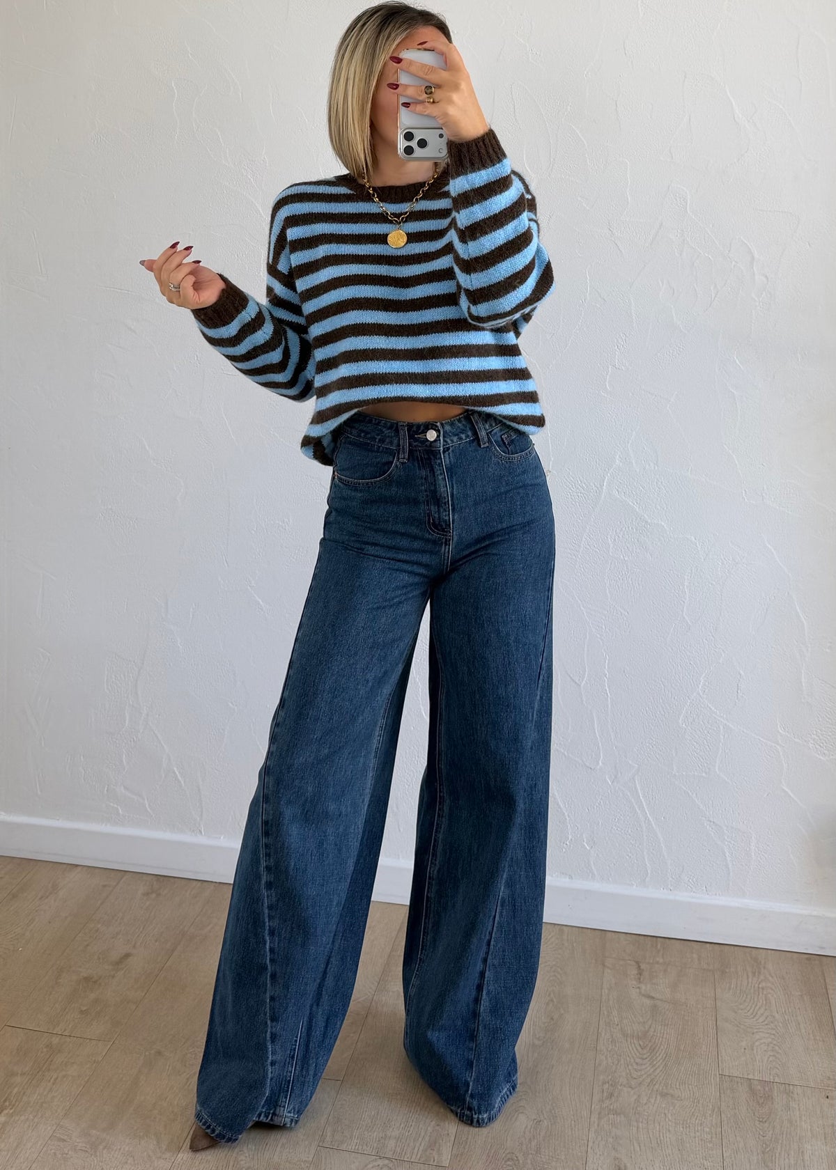 Pull Maylo rayée bleu