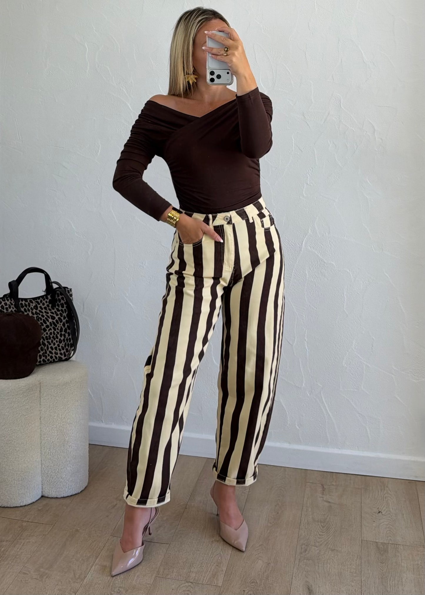 Pantalon choco barrel