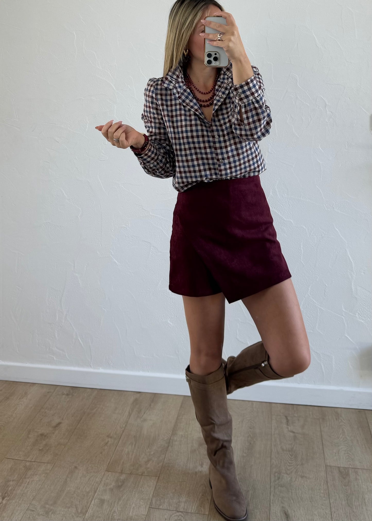 Jupe-short INDIA Bordeaux