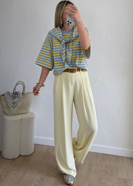 Tee-shirt ADRIANNA Jaune & Bleu