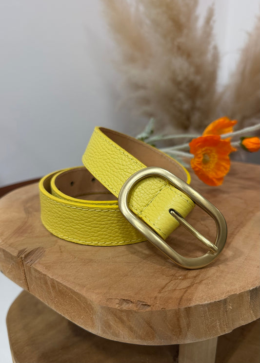 Ceinture Jaune cuir