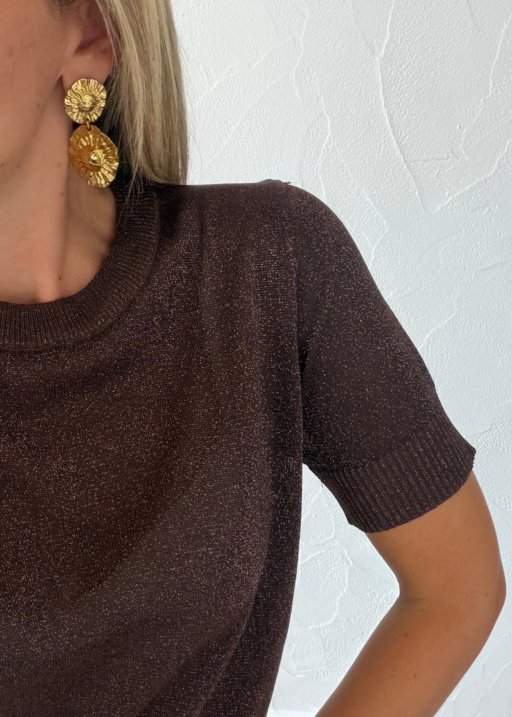 Top LOU en maille fine Chocolat
