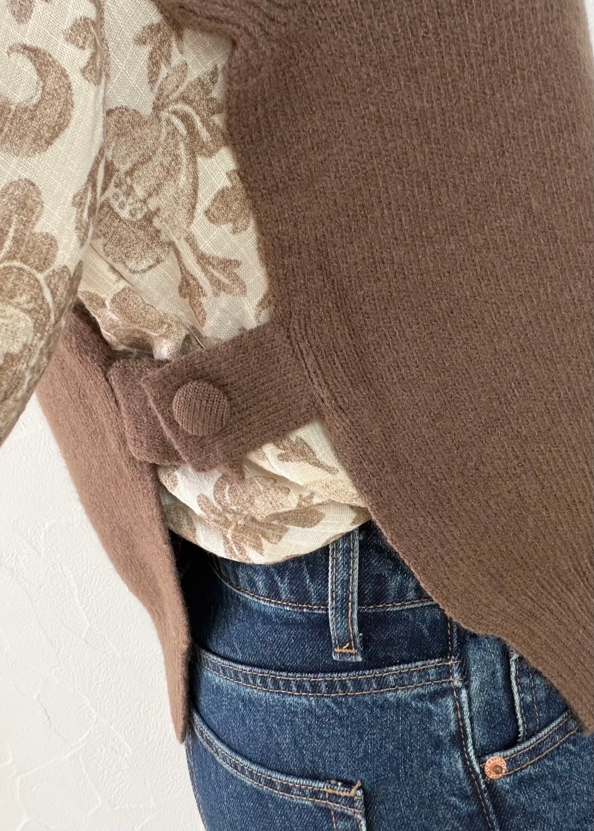 Pull sans manche Dario taupe