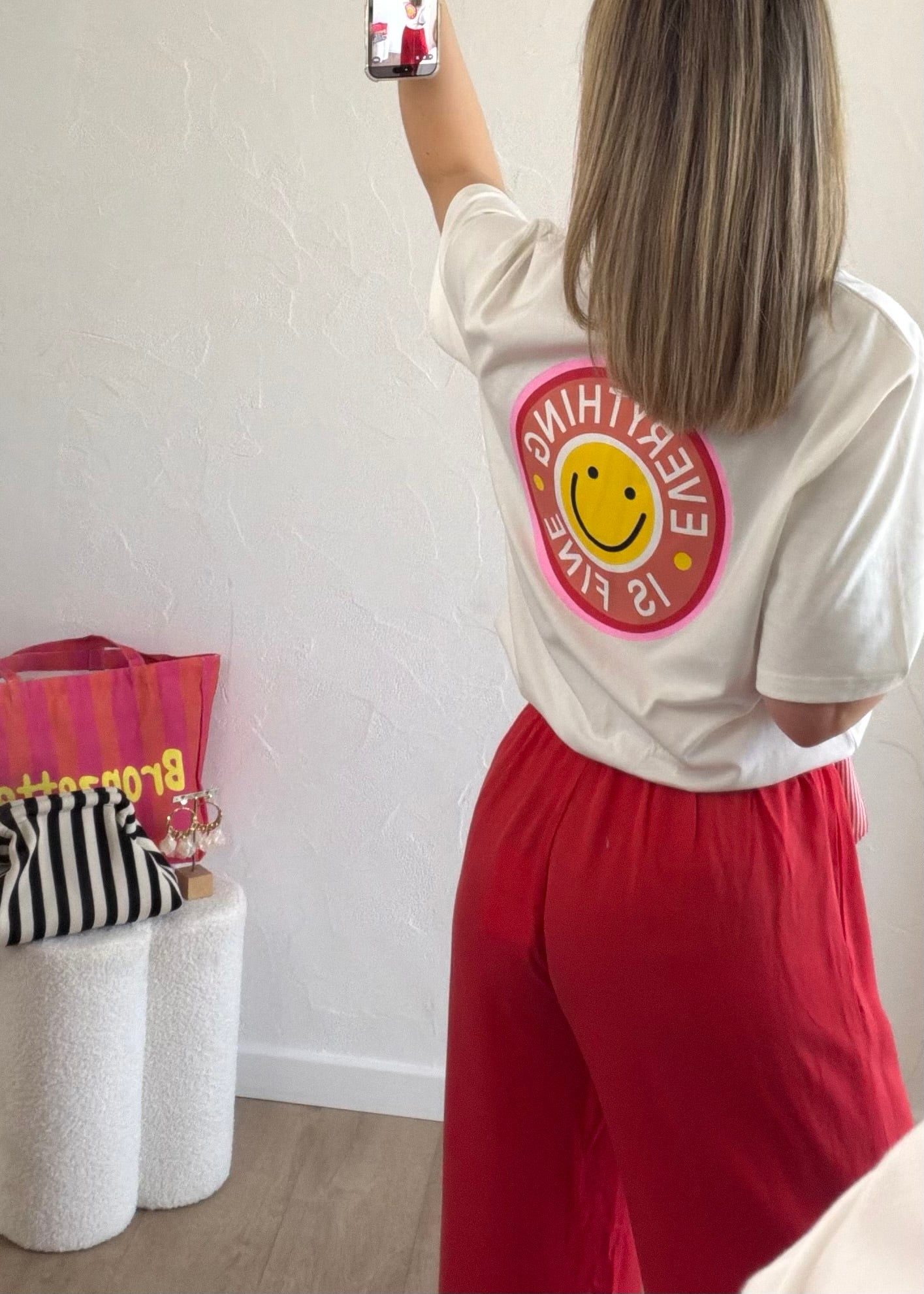 T-shirt Smiley Blanc
