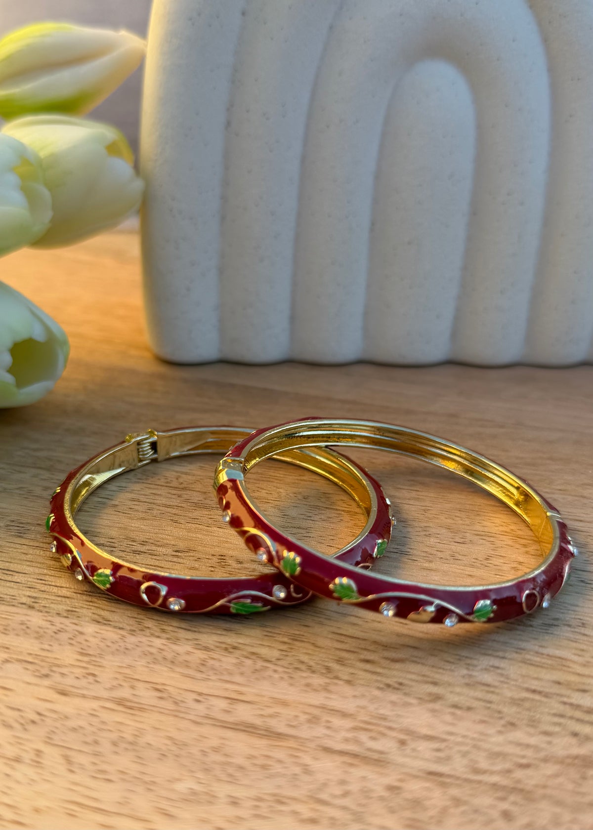 Bracelet Jonc motifs floraux