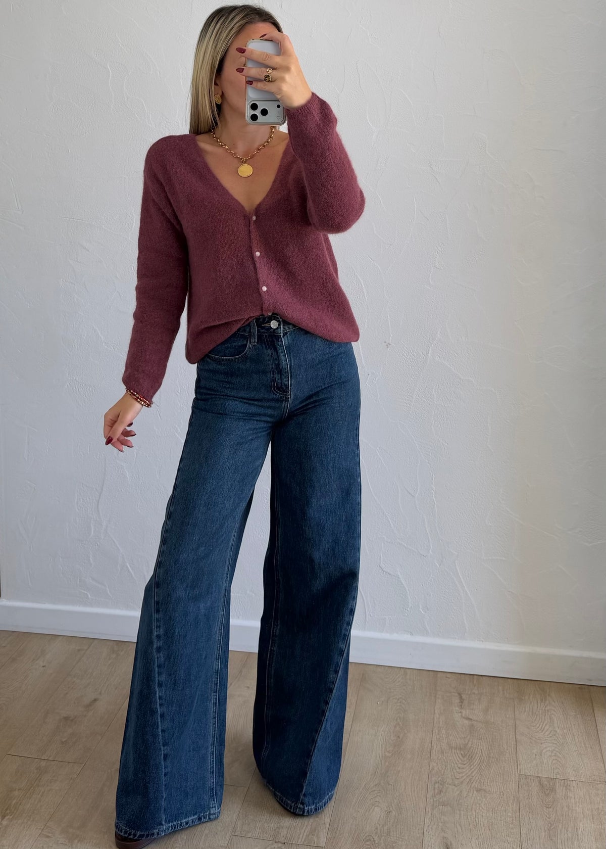Gilet Elisa bleu aubergine