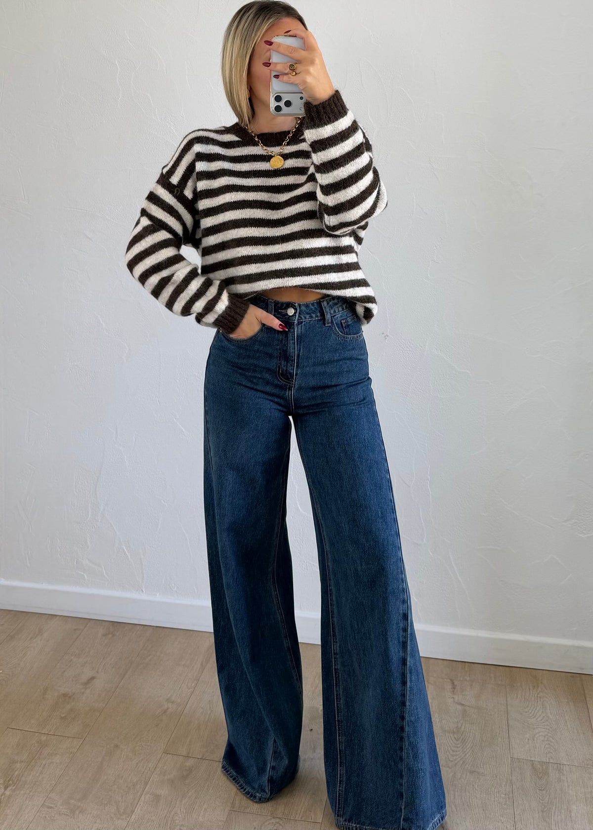 Pull Maylo rayé marron