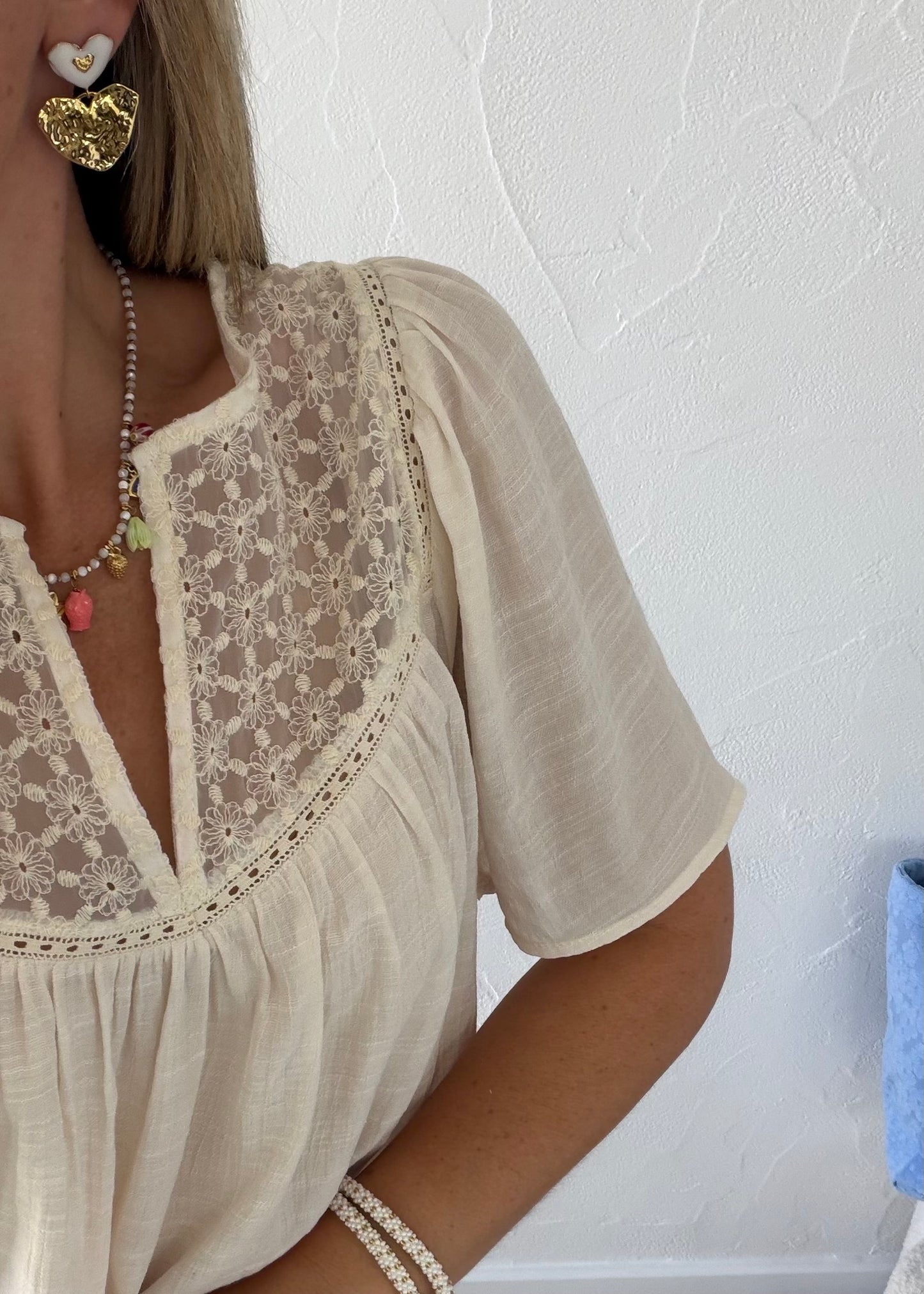 Blouse INÈS Rose Ivoire