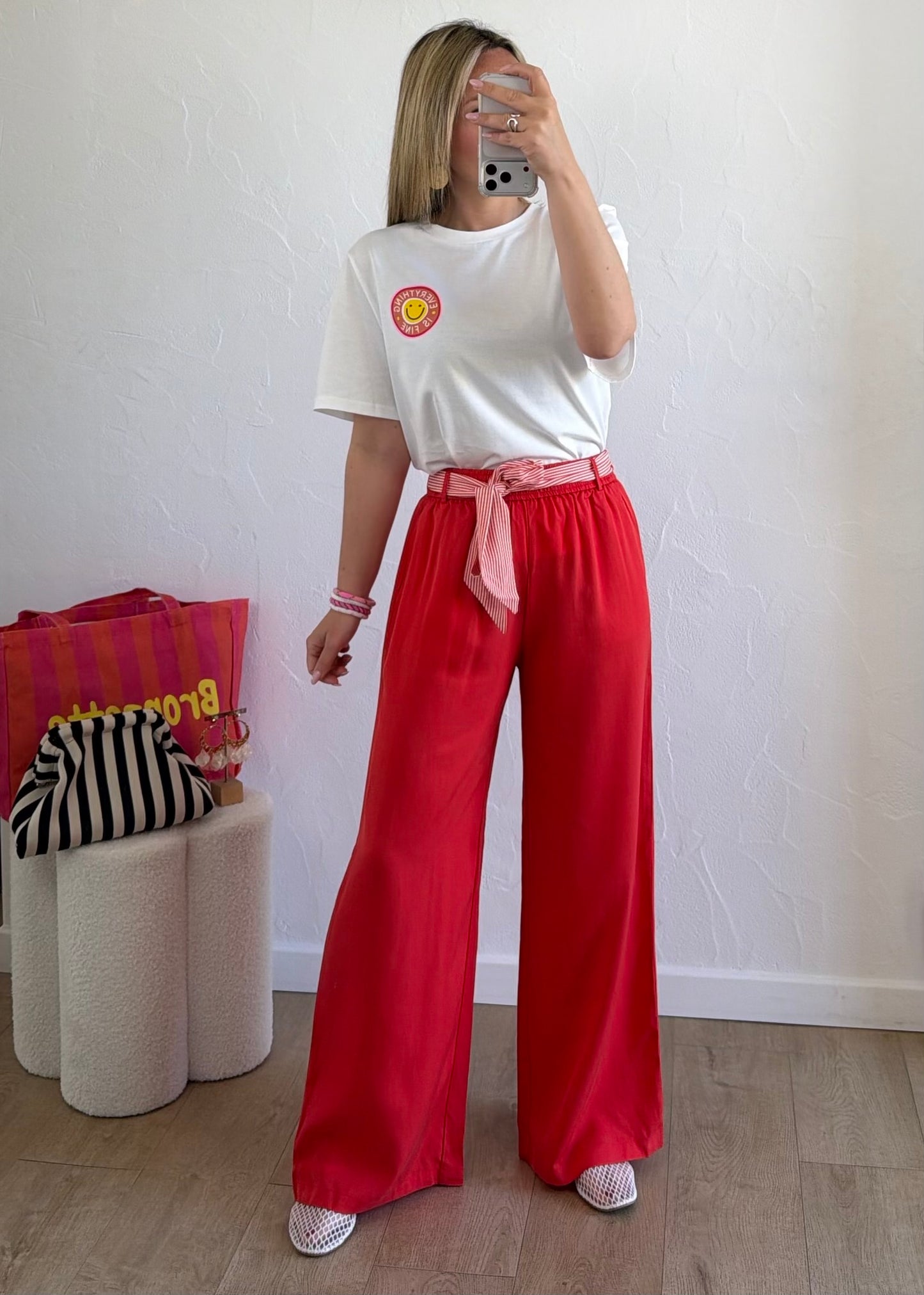 T-shirt Smiley Blanc