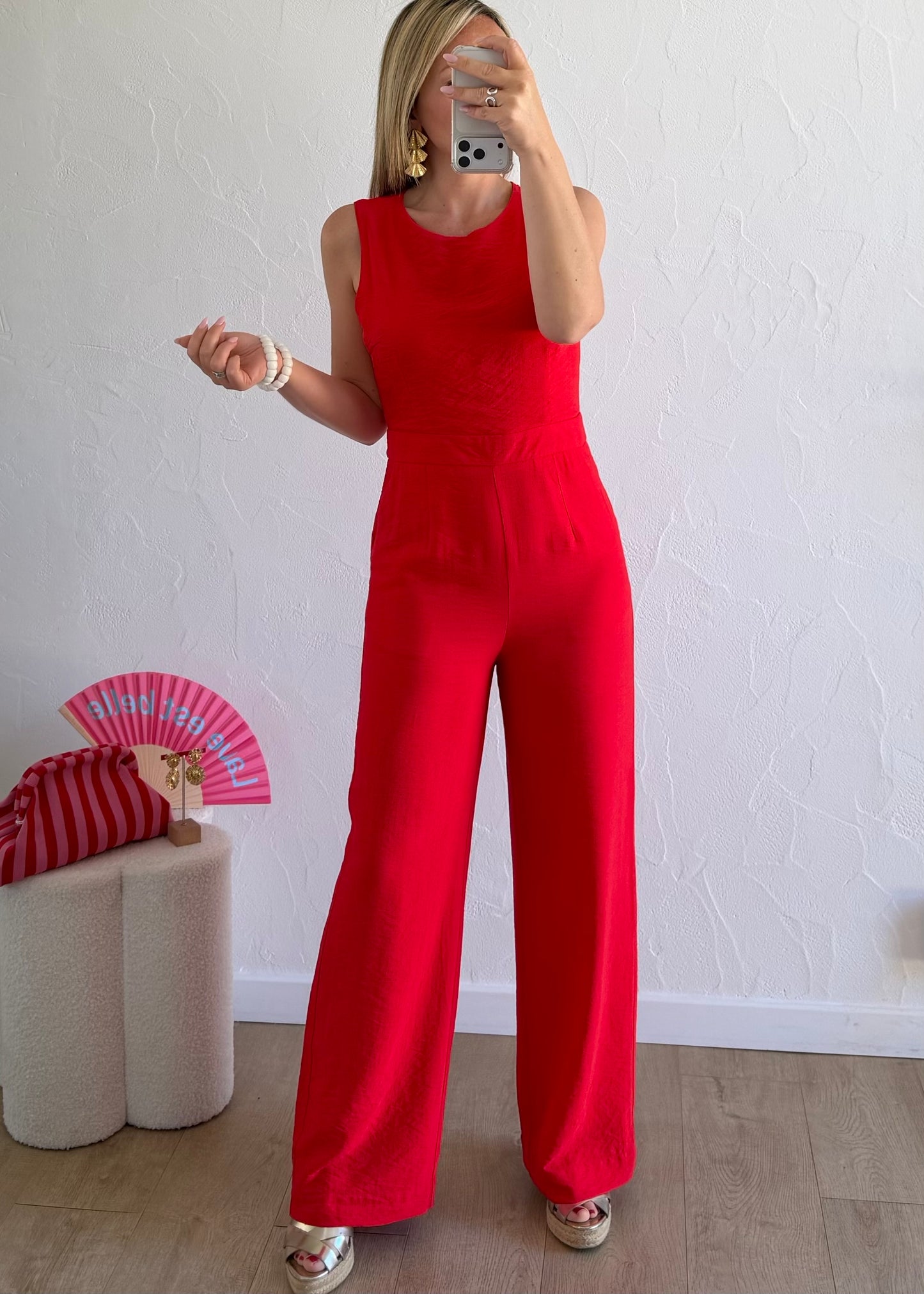 Combi-Pantalon SOLEYA Rouge