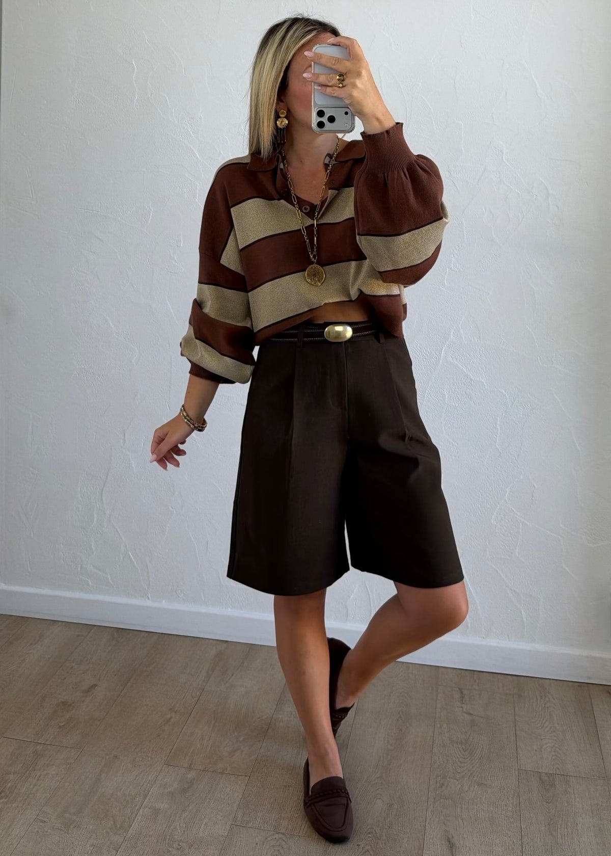 Polo Manny rayé choco