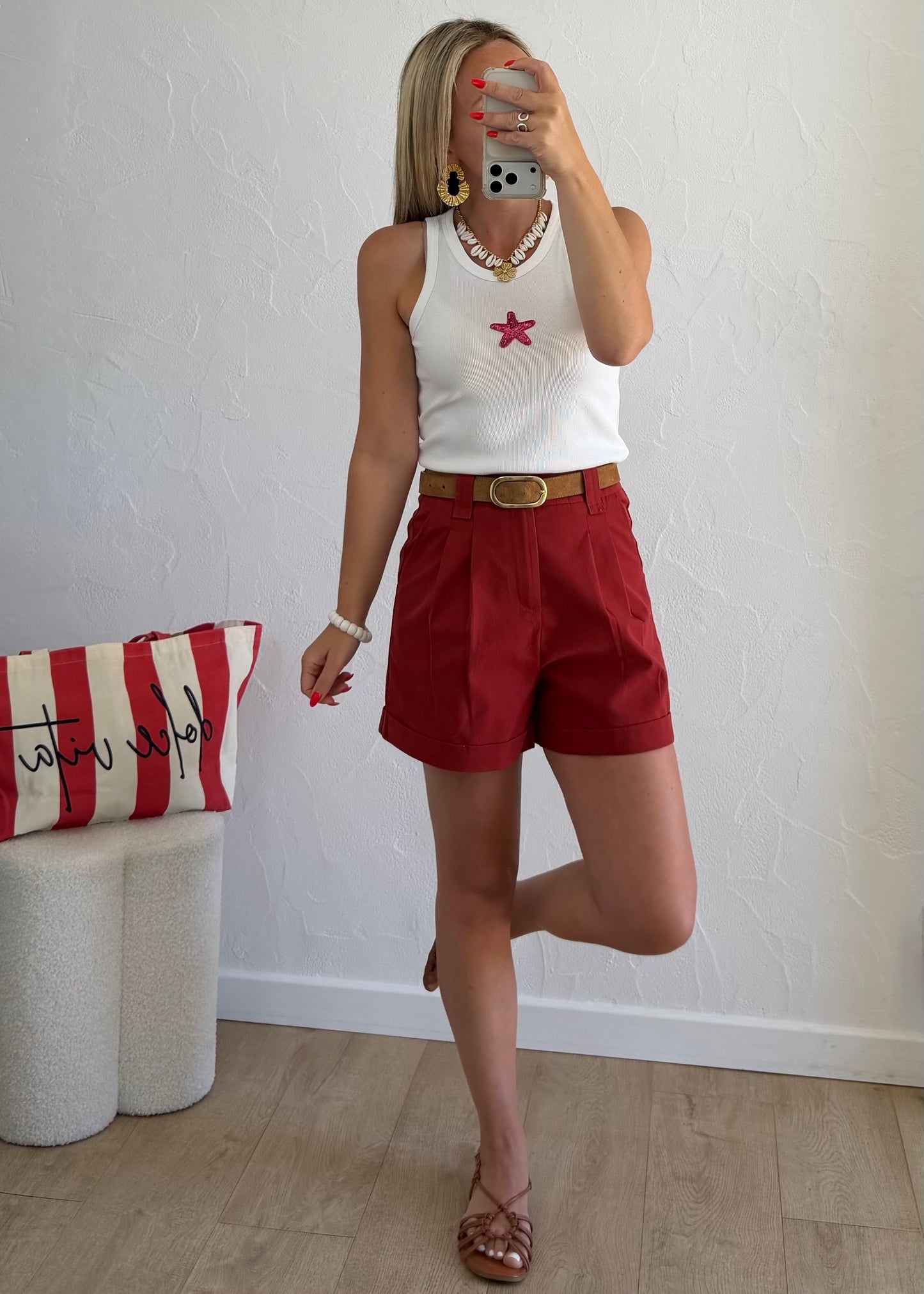 Short FLAVIE Rouge