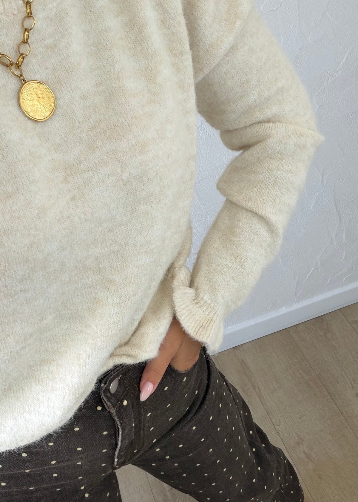 Pantalon Joy à pois marron