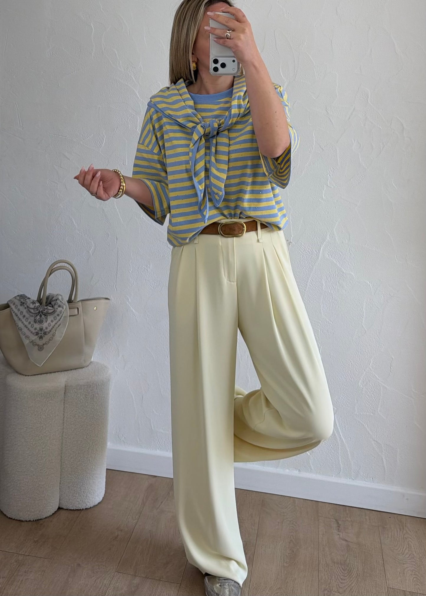 Tee-shirt ADRIANNA Jaune & Bleu