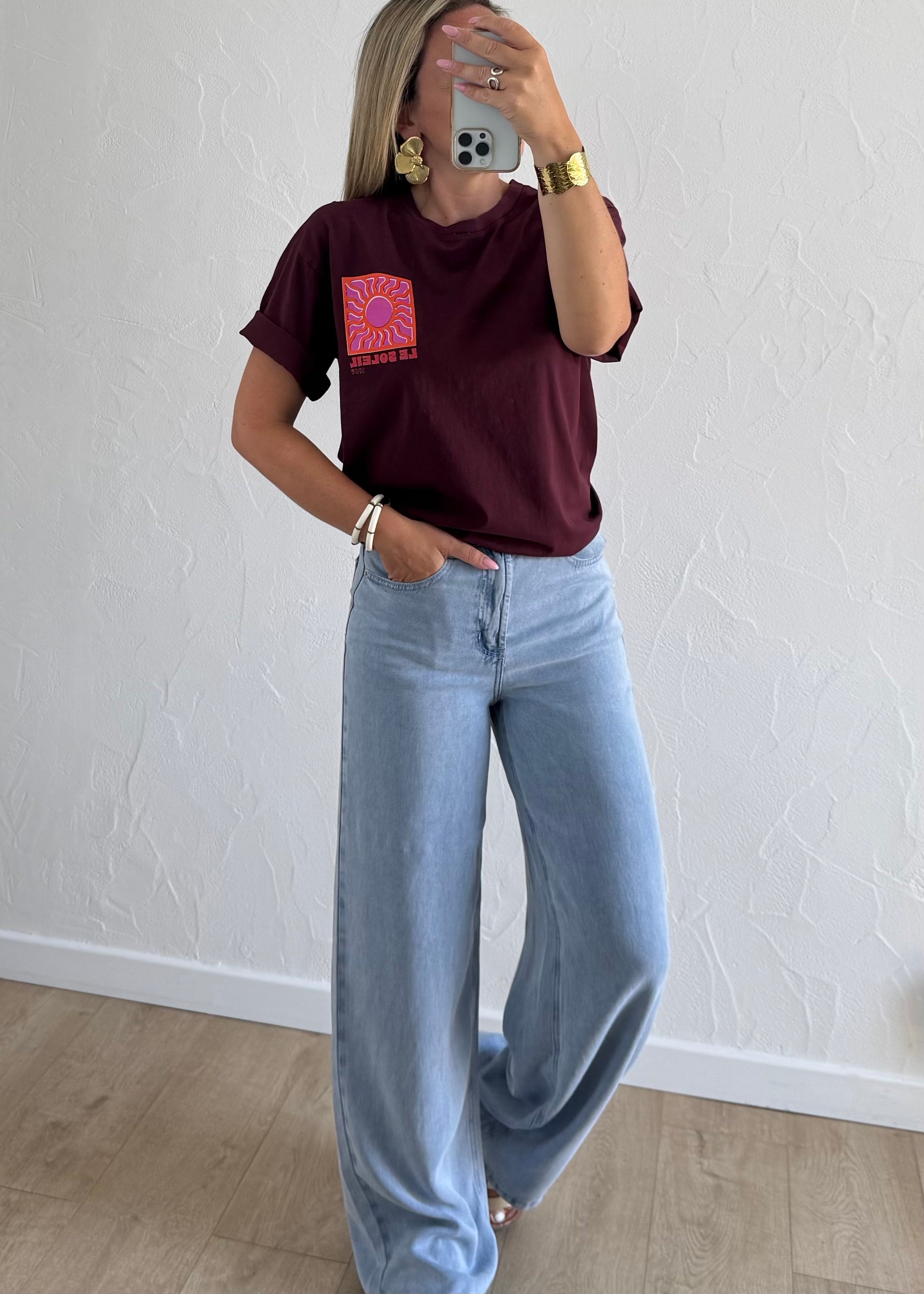 Tee-shirt « LE SOLEIL » Bordeaux