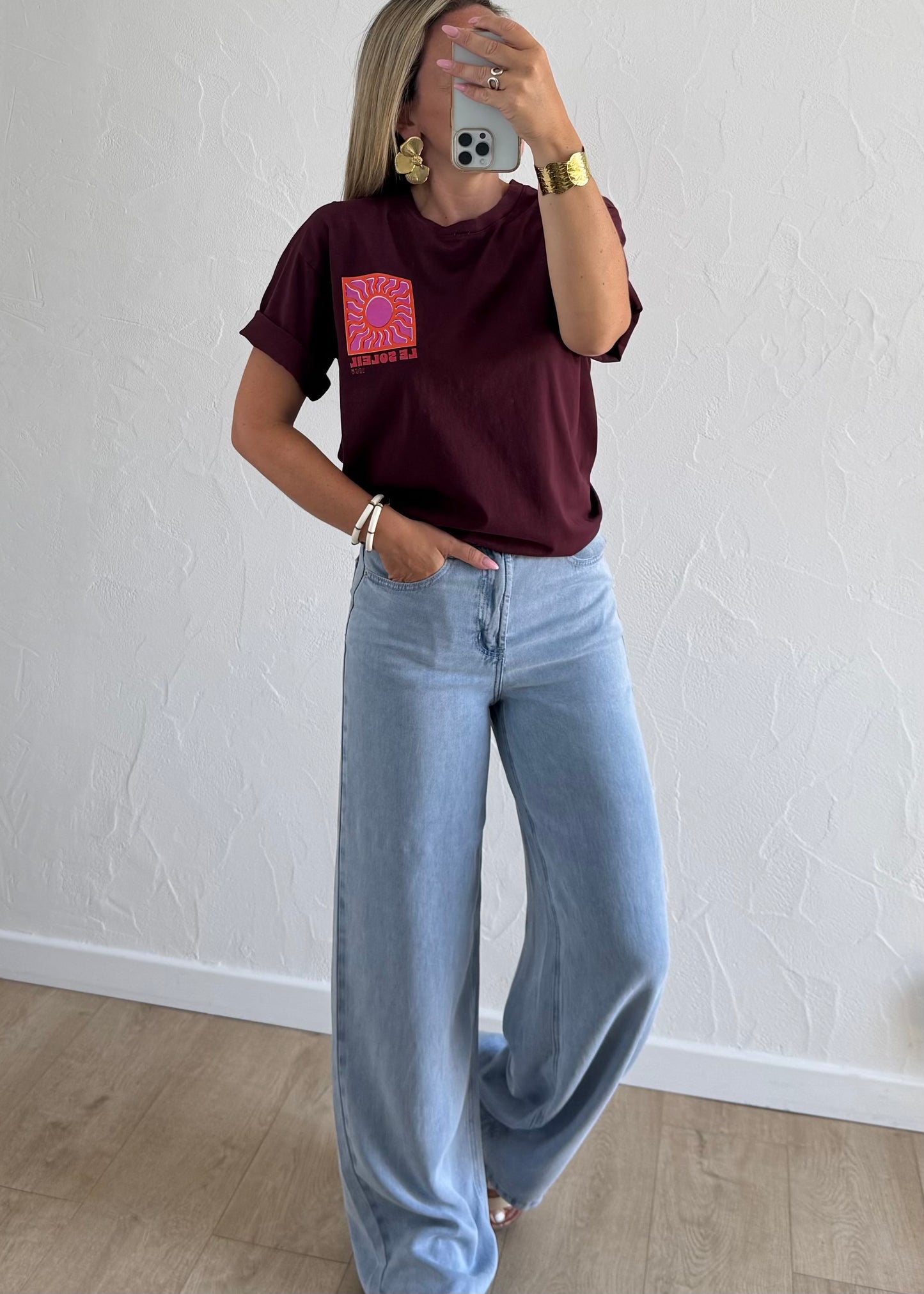 Tee-shirt « LE SOLEIL » Bordeaux