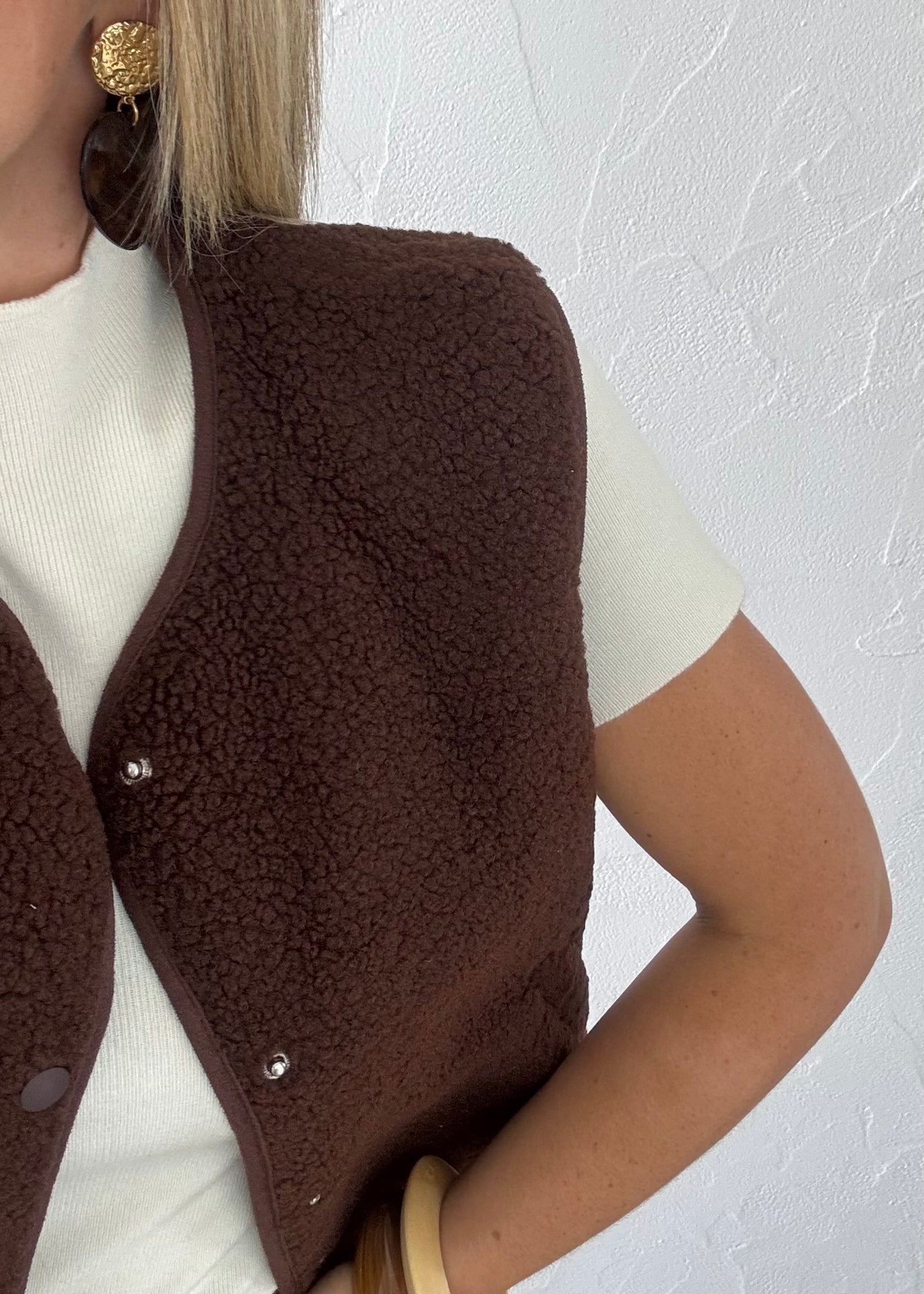 Veste sans manches LOUISE Marron