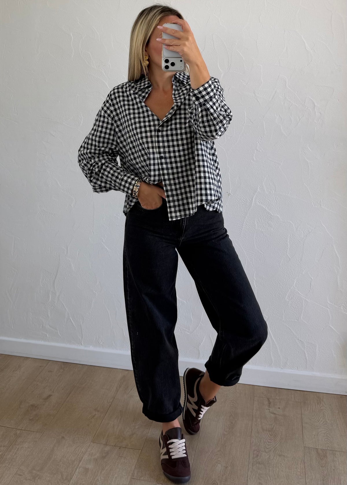 Blouse Mary vichy noir