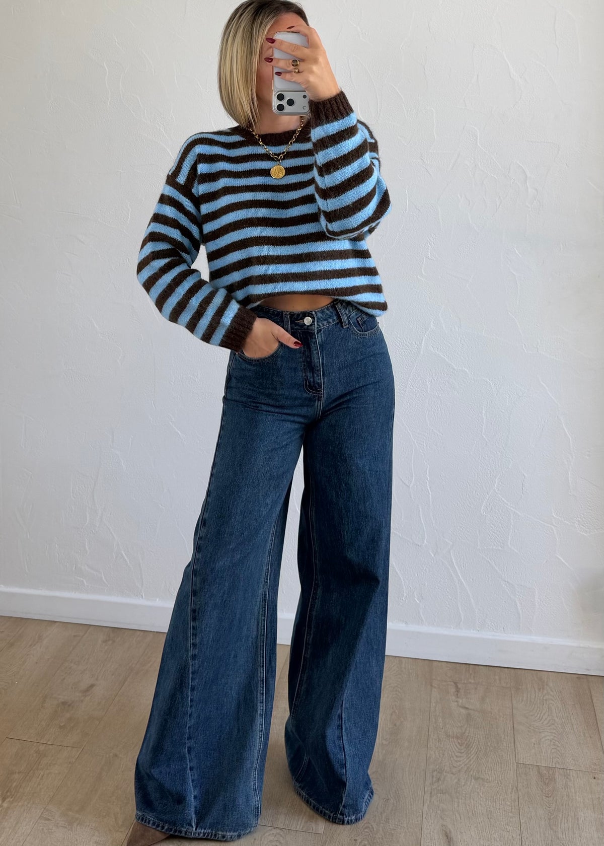 Pull Maylo rayée bleu