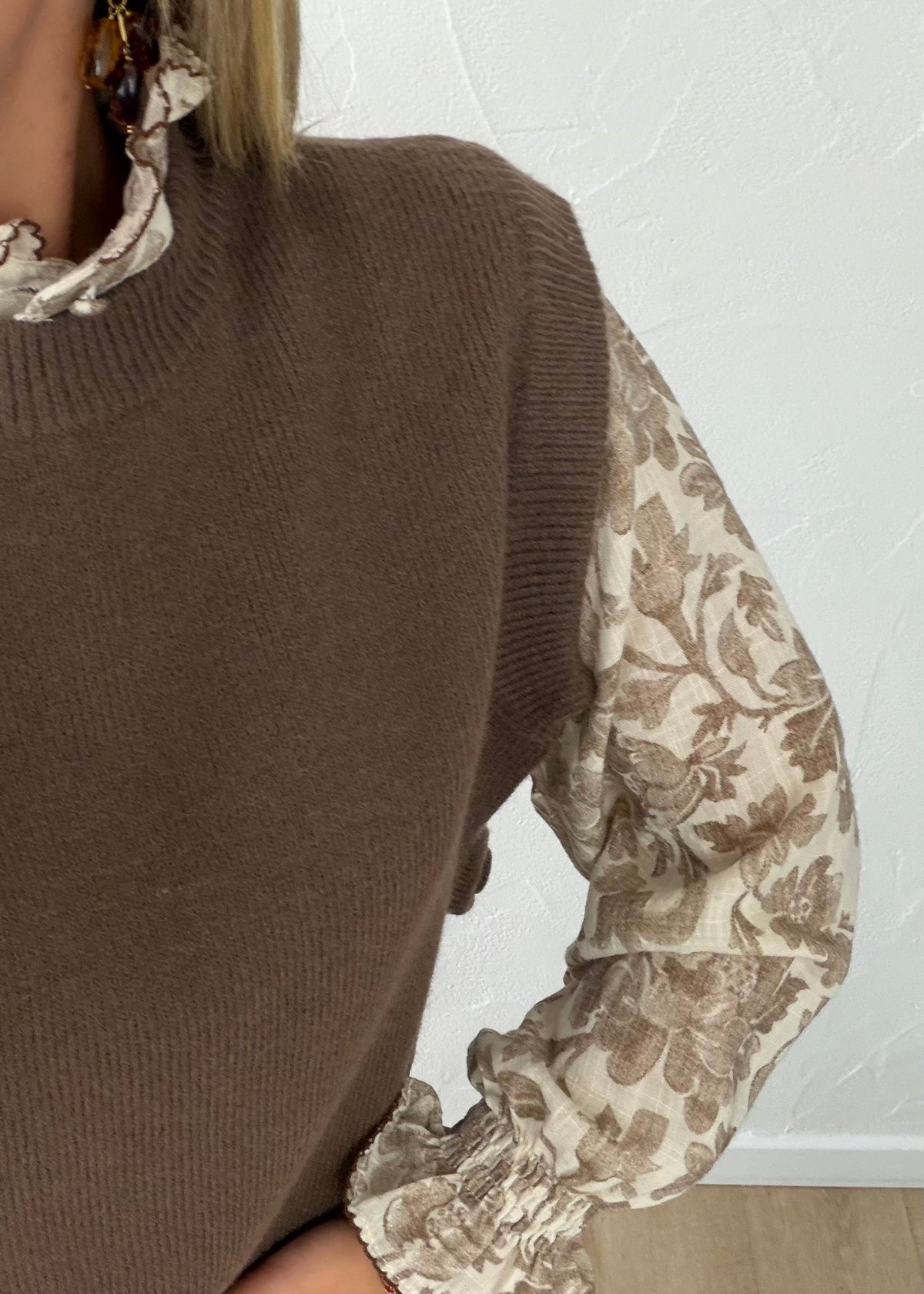 Pull sans manche Dario taupe