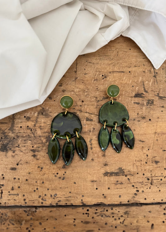Boucles d’oreilles Vertes
