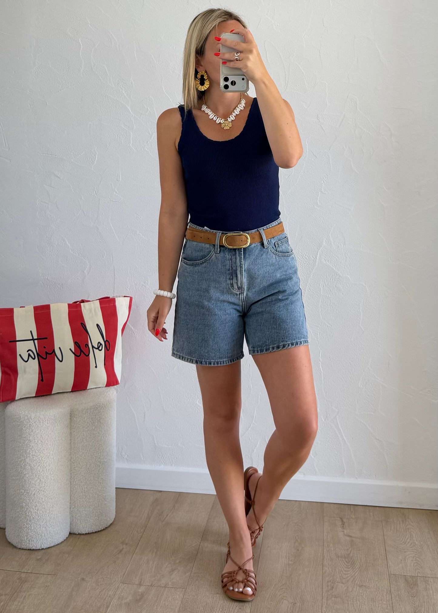 Débardeur NAELLE Bleu marine