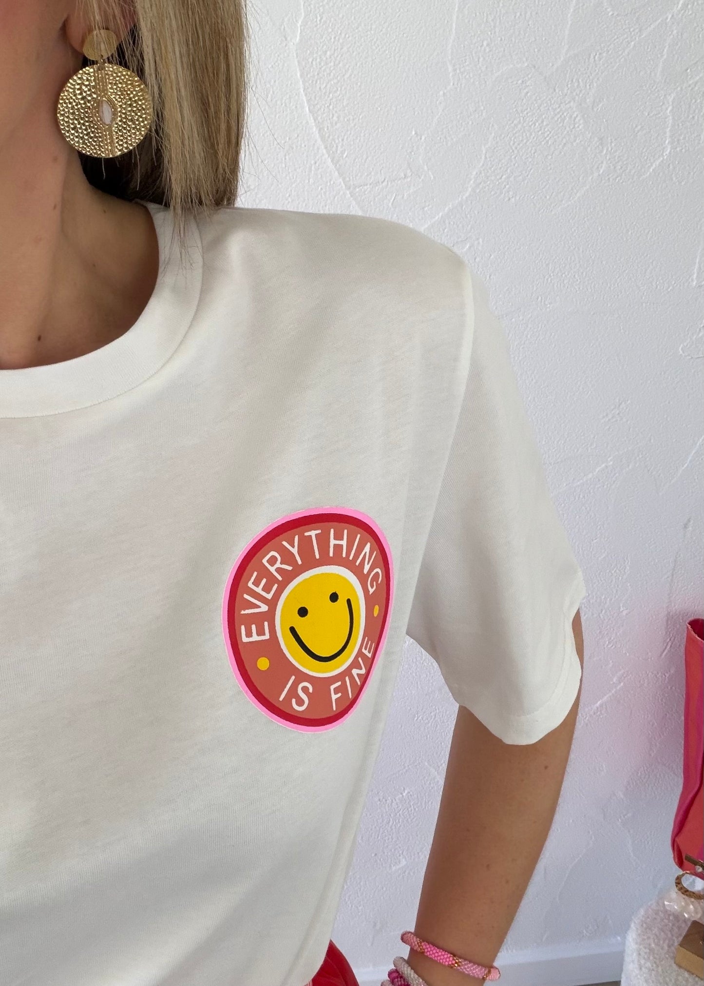 T-shirt Smiley Blanc