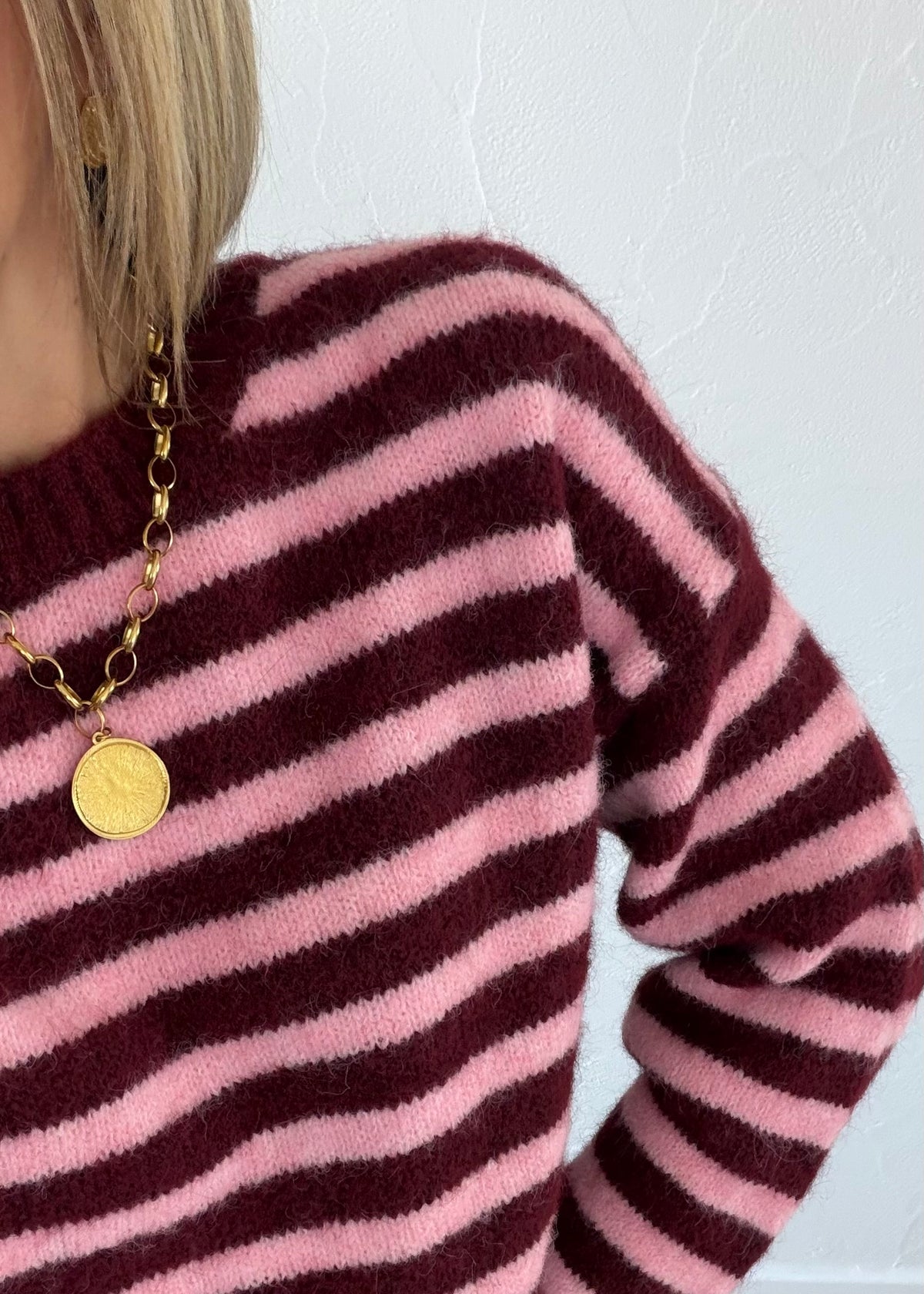 Pull Maylo rayé bordeaux