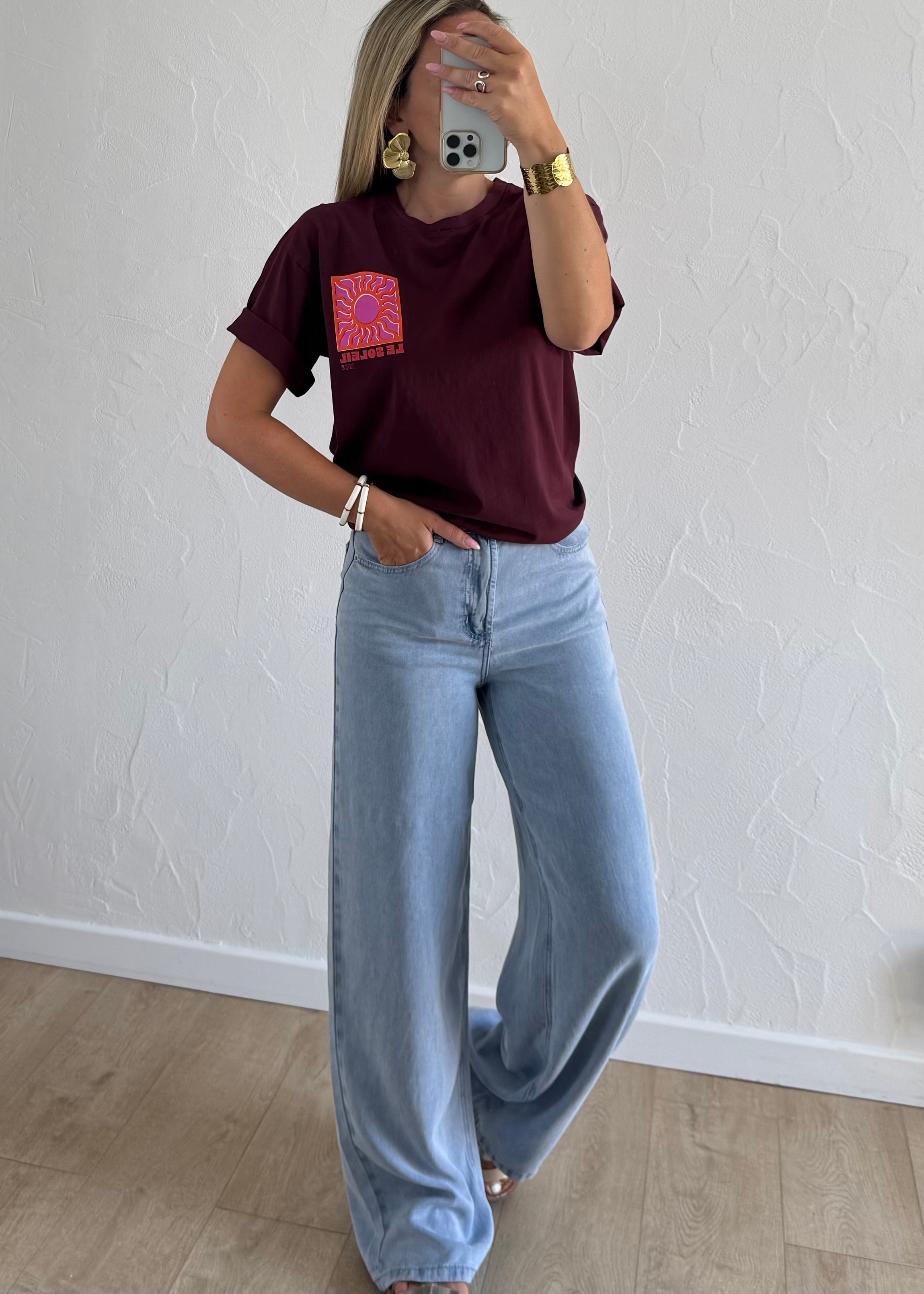 Tee-shirt « LE SOLEIL » Bordeaux