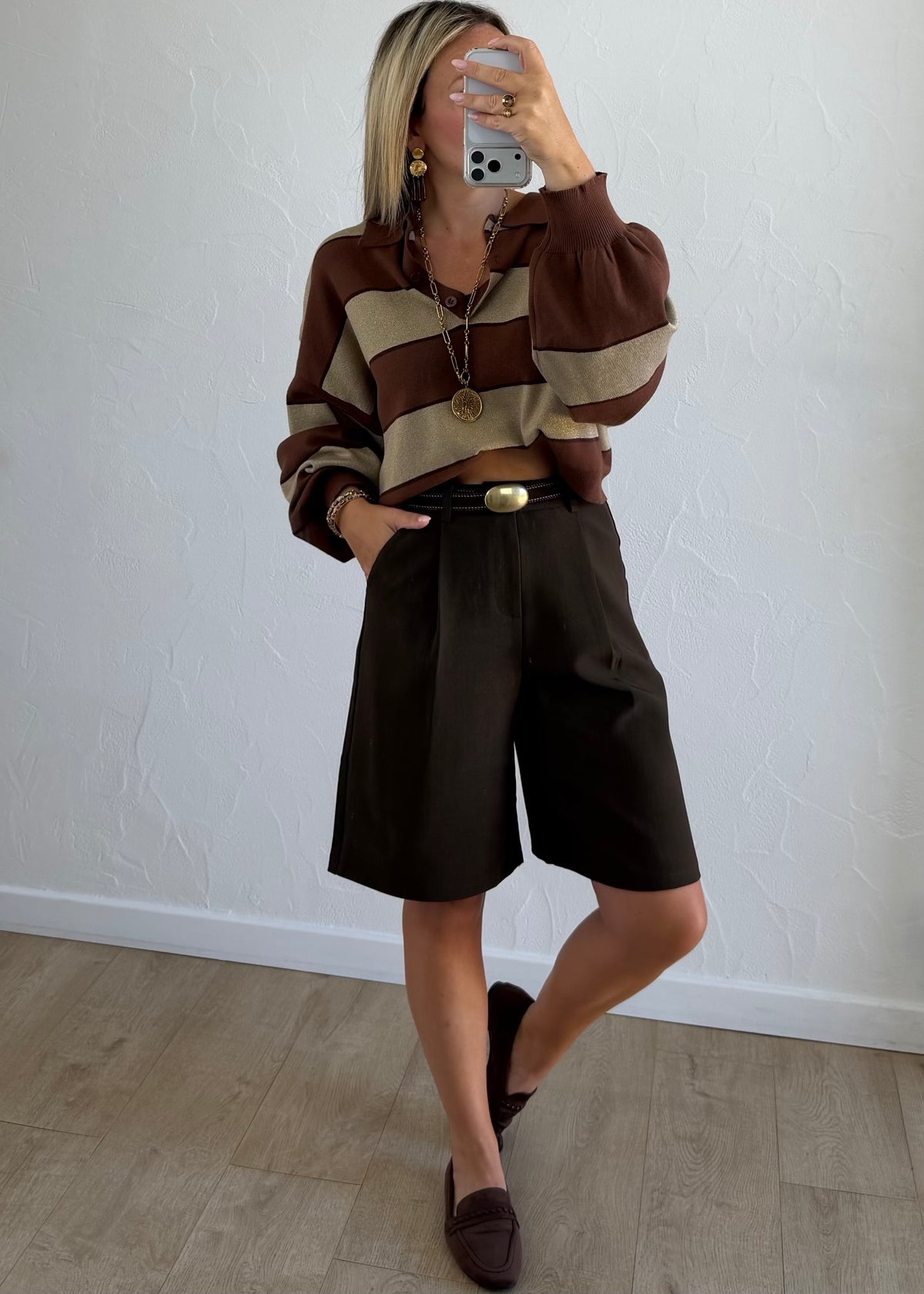 Polo Manny rayé choco