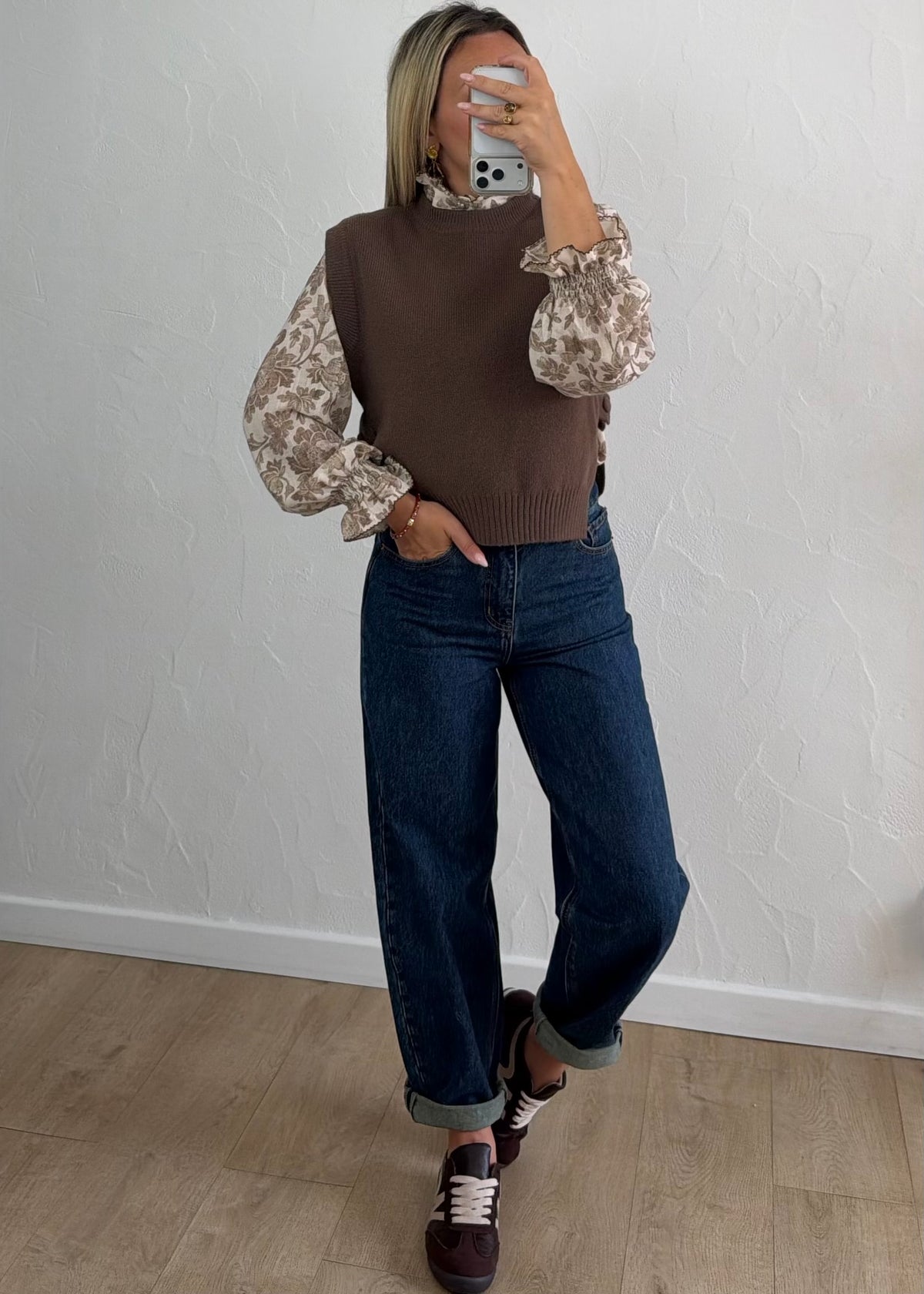 Pull sans manche Dario taupe