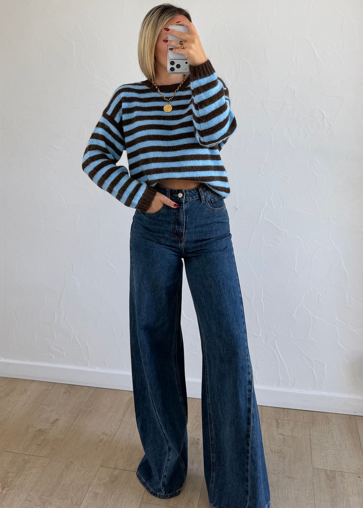 Pull Maylo rayée bleu