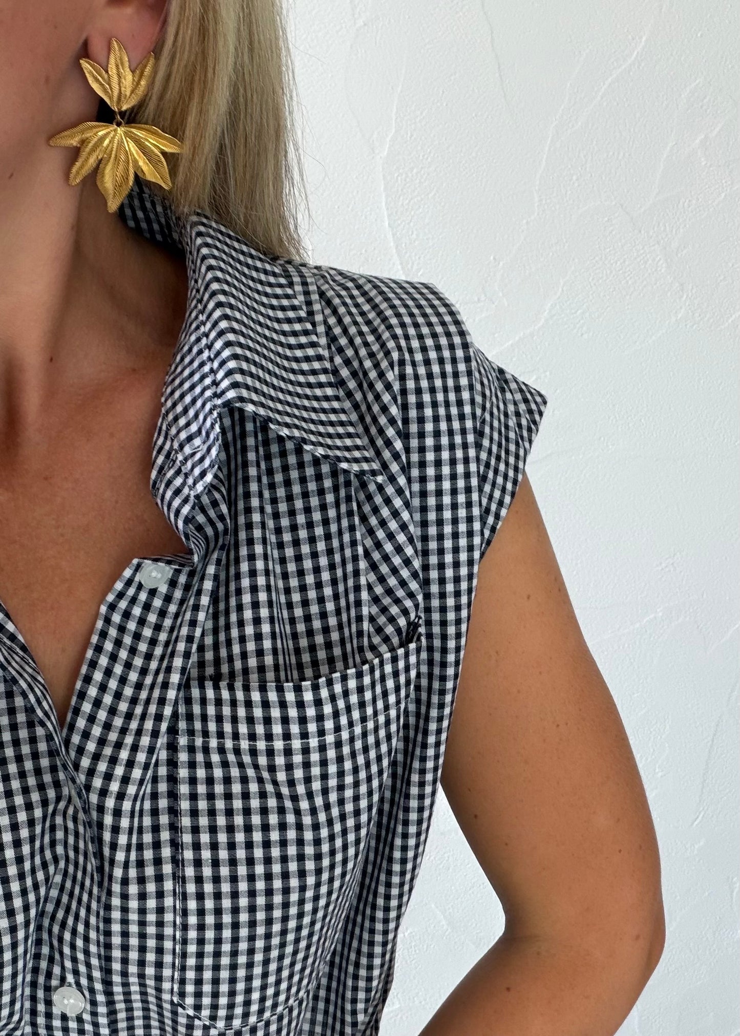 Blouse Vic vichy noir et blanc