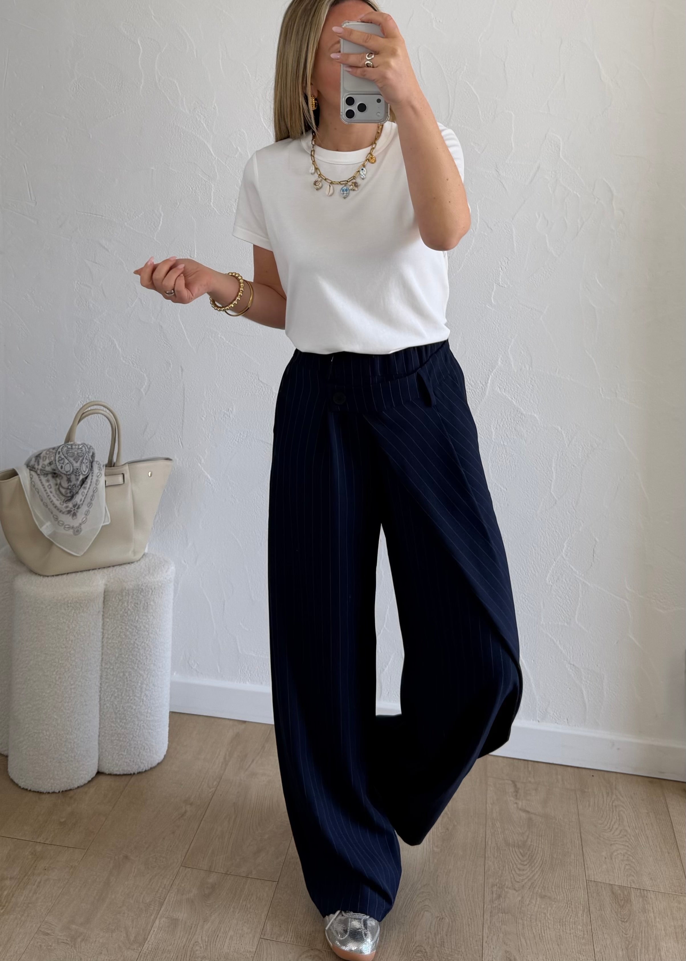 Pantalon ALINE Bleu marine - Pré-commande à partir du 19/03