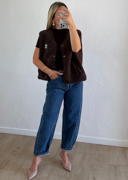 Gilet sans manche Loly chocolat