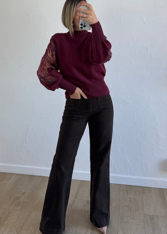 Pull TEONIA Bordeaux