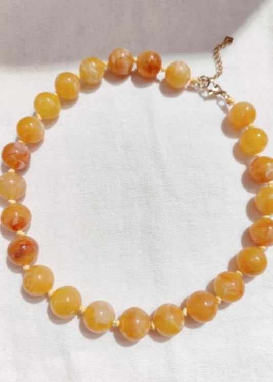 Collier Résine Jaune
