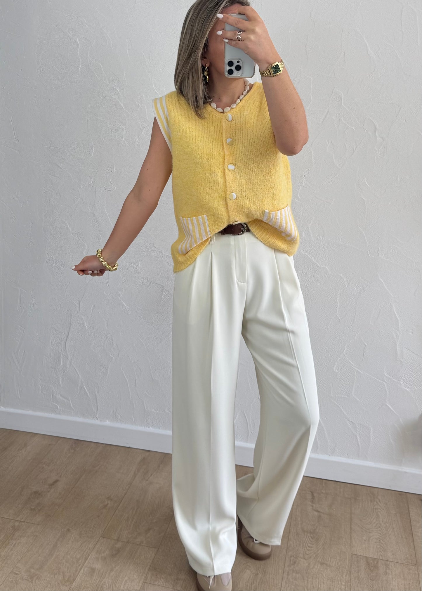 Gilet sans manche jaune Louison