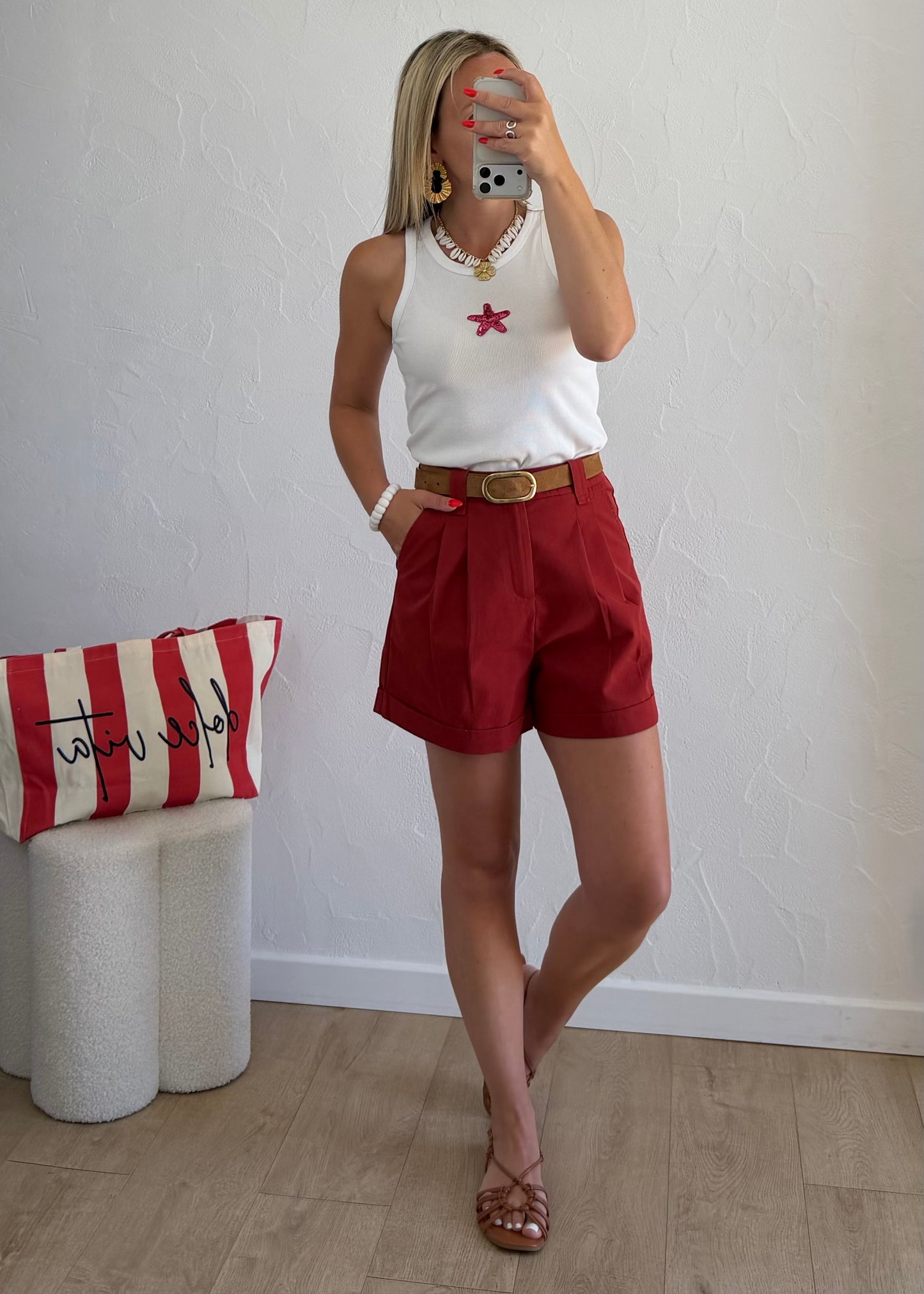 Short FLAVIE Rouge