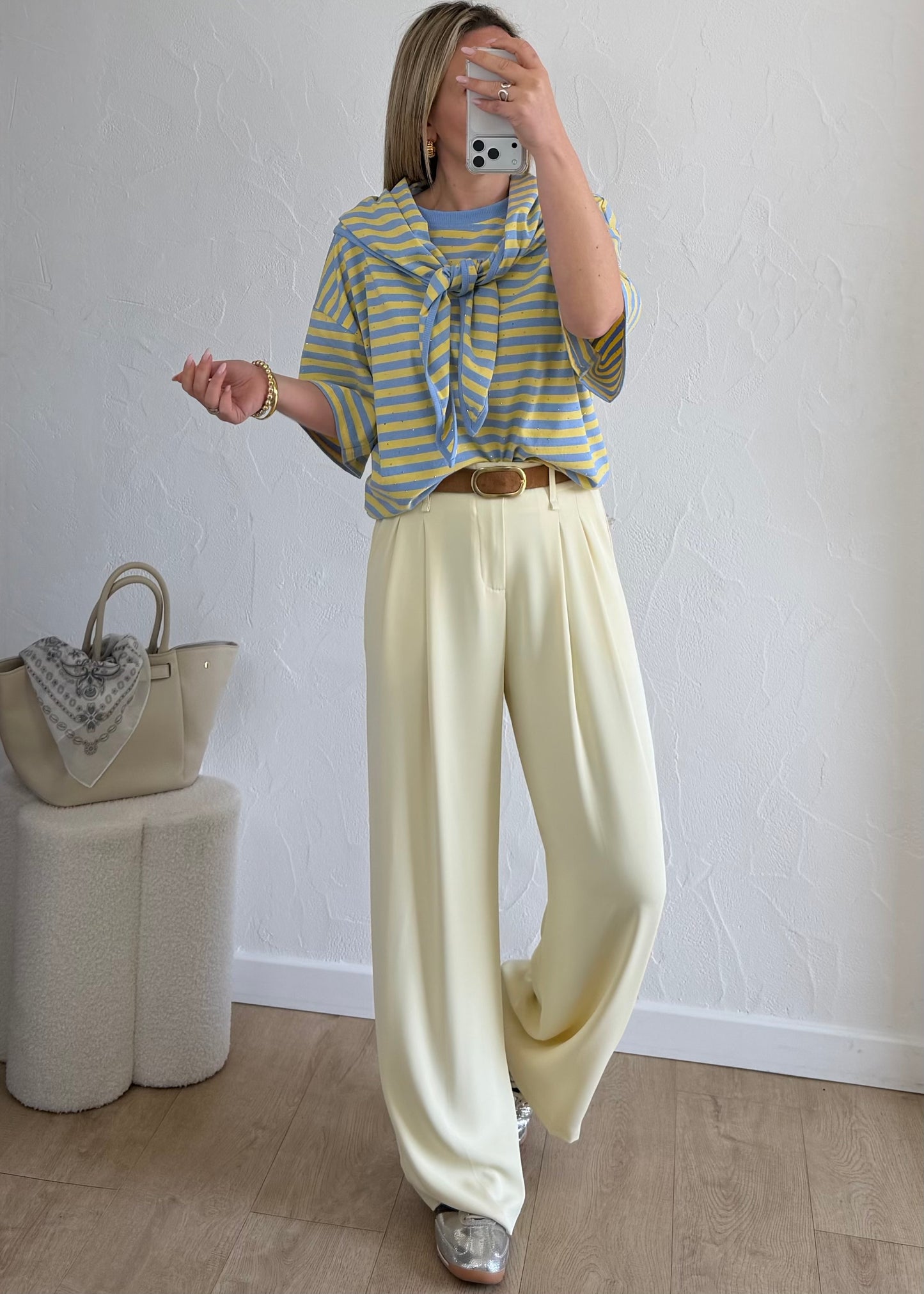 Tee-shirt ADRIANNA Jaune & Bleu