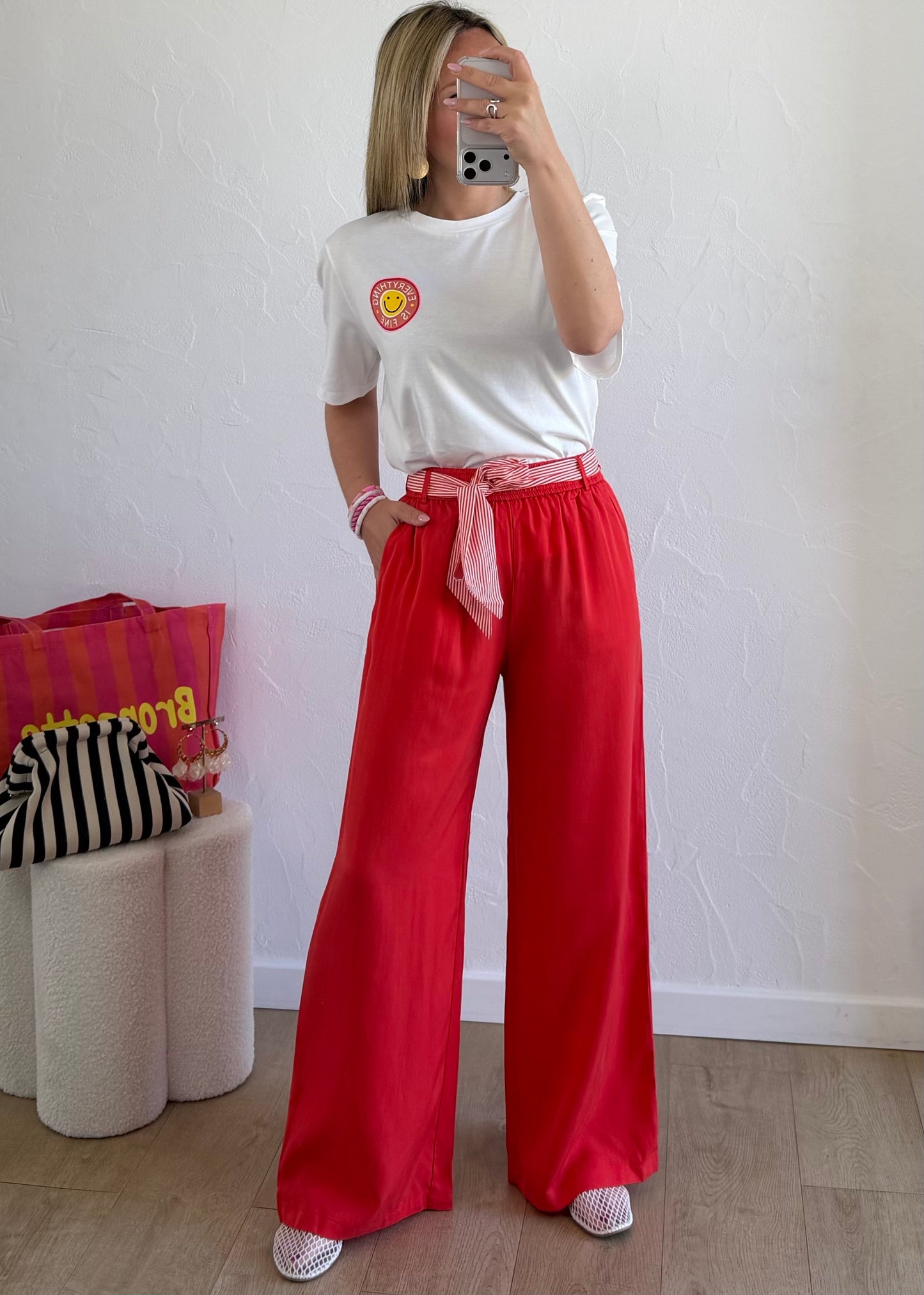 T-shirt Smiley Blanc