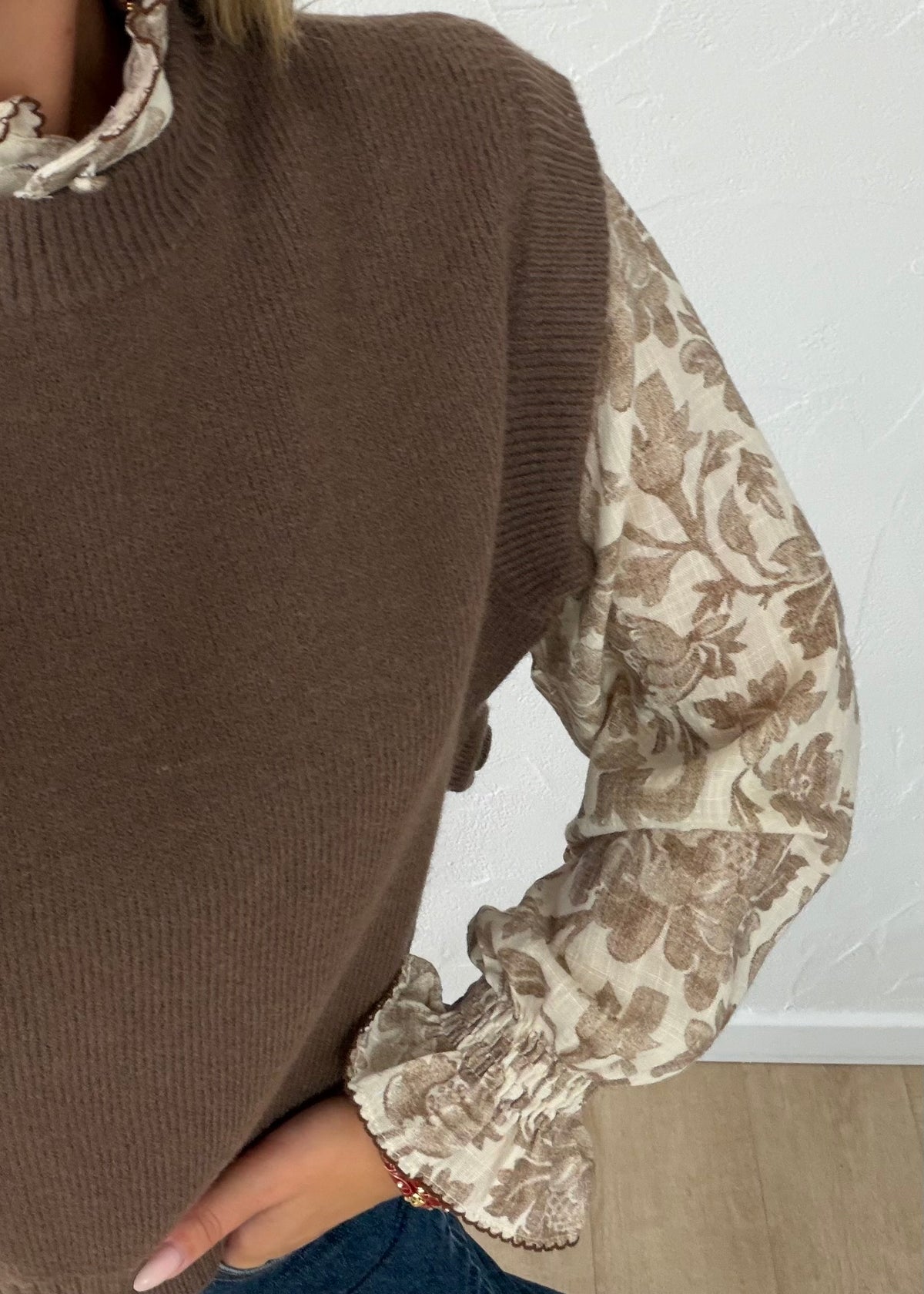 Pull sans manche Dario taupe