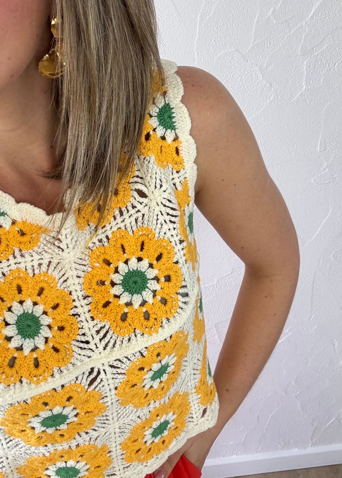Haut en crochet Nina Jaune