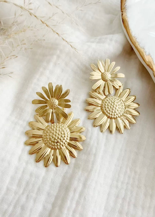 Boucles d’oreilles tournesol