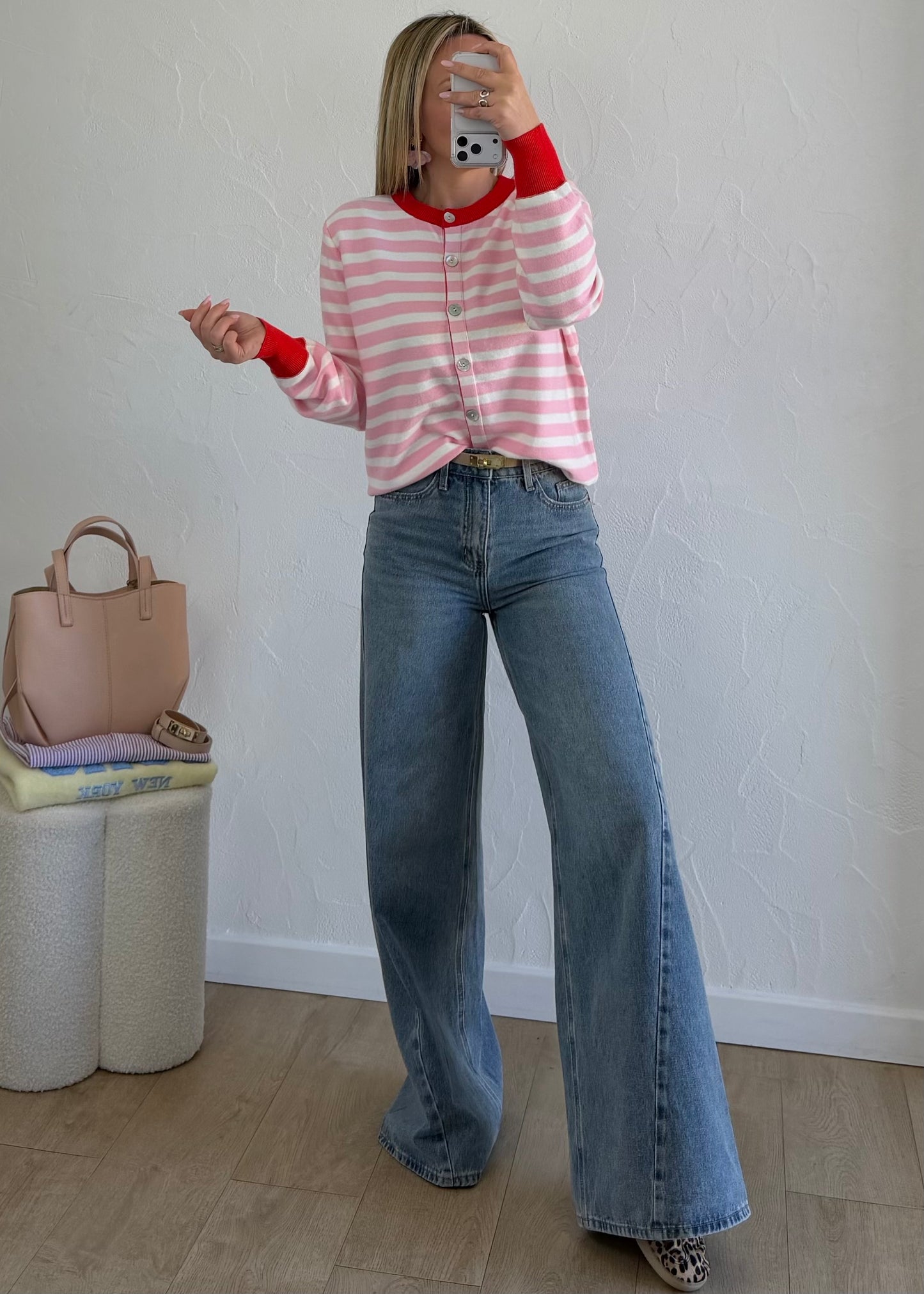 Pull ROMANE rose & rouge