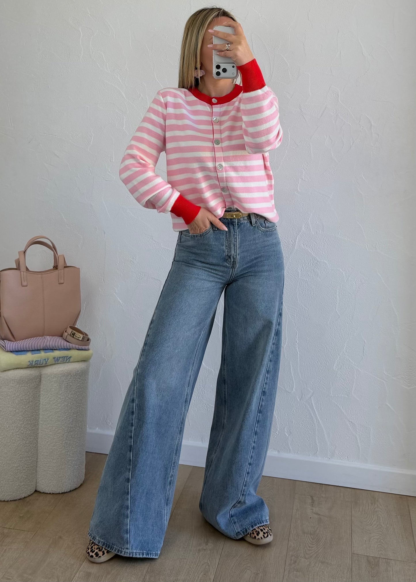 Pull ROMANE rose & rouge