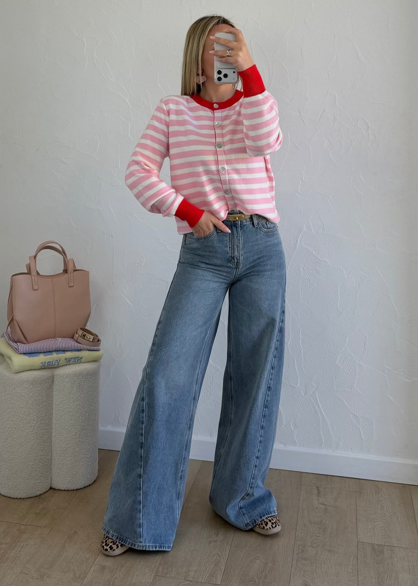 Pull ROMANE rose & rouge