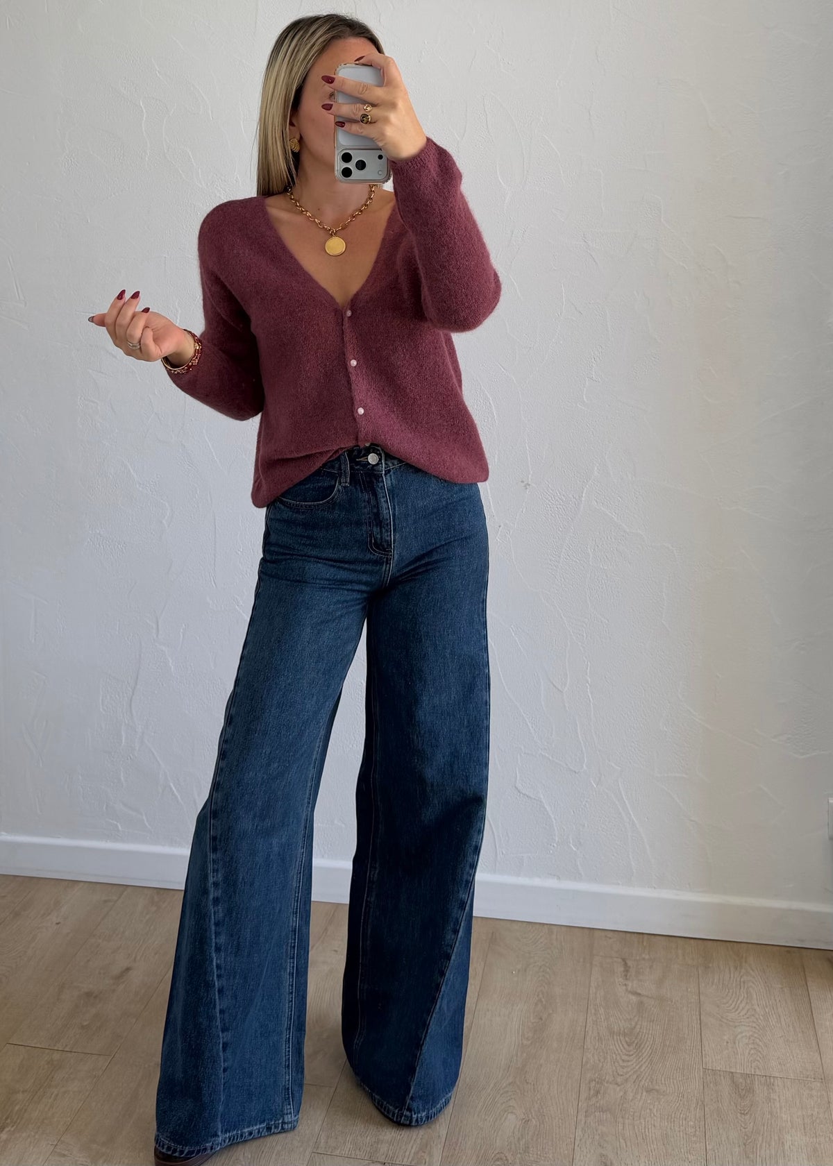 Gilet Elisa bleu aubergine