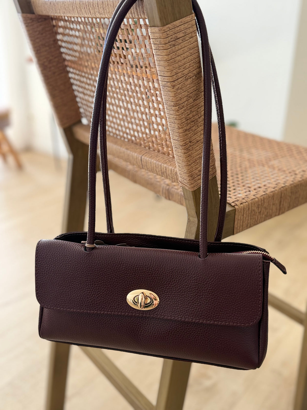 Sac en cuir Karina bordeaux